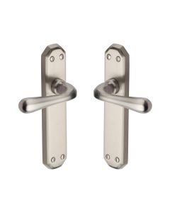 Heritage Brass Matt Bronze Charlbury Reeded Door Handle on Plate - Bathroom Set