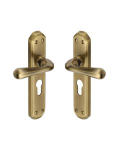 Heritage Brass Matt Bronze Charlbury Door Handle on Plate - Lever Latch