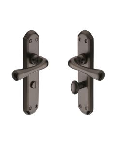 Heritage Brass Antique Brass Charlbury Door Handle on Plate - Lever Lock