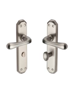 Heritage Brass Antique Brass Charlbury Door Handle on Plate - Bathroom Set