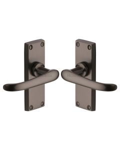 Heritage Brass Matt Bronze Windsor Short Door Handle on Plate - Lever Latch