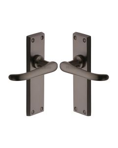 Heritage Brass Matt Bronze Windsor Door Handle on Plate - Lever Latch