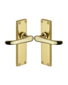 Heritage Brass Polished Brass Windsor Door Handle on Plate - Lever Latch