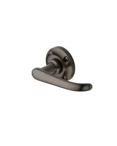 Matt Bronze Windsor Door Handle on Round Rose