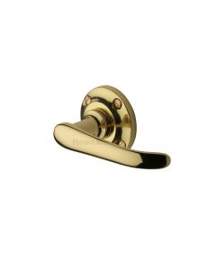 Polished Brass Windsor Door Handle on Round Rose