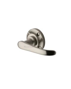 Satin Nickel Windsor Door Handle on Round Rose