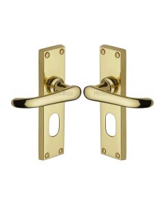 Heritage Brass Polished Brass Windsor Door Handle on Plate - Oval Profile