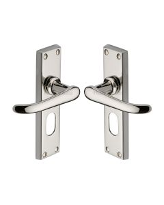 Heritage Brass Polished Nickel Finish Windsor Door Handle on Plate - Oval Profile