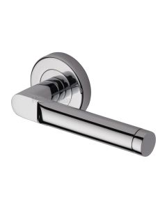 Polished Chrome Celia Door Handle on Round Rose