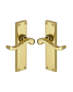 Heritage Brass Polished Brass Bedford Door Handle on Plate - Lever Latch