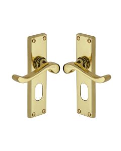 Heritage Brass Polished Brass Bedford Door Handle on Plate - Oval Profile