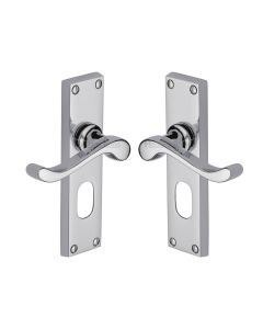 Heritage Brass Polished Chrome Bedford Door Handle on Plate - Oval Profile