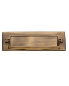 Heritage Brass Antique Brass Postal Knocker Letterplate - 254 x 79mm
