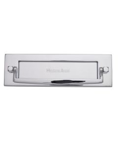 Heritage Brass Polished Chrome Postal Knocker Letterplate - 254 x 79mm