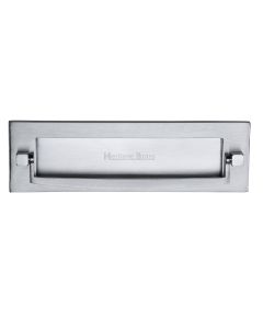 Heritage Brass Satin Chrome Postal Knocker Letterplate - 254 x 79mm