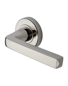 Polished Nickel Finish Alessa Door Handle on Round Rose