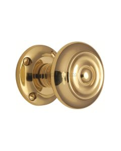 Heritage Brass Polished Brass Aylesbury Door Knob on Rose