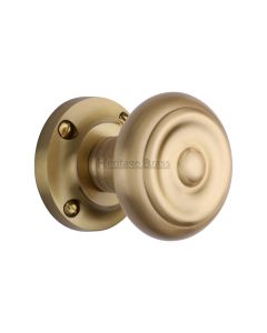 Heritage Brass Satin Brass Aylesbury Door Knob on Rose