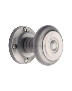 Heritage Brass Satin Chrome Aylesbury Door Knob on Rose