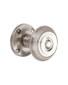 Heritage Brass Satin Nickel Aylesbury Door Knob on Rose