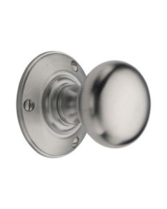 Heritage Brass Satin Chrome Chester Door Knob on Rose