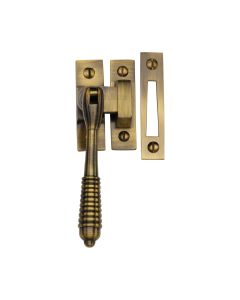 Heritage Brass Antique Brass Mortice & Hook Plate Reeded Casement Fastener