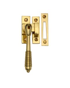 Heritage Brass Polished Brass Mortice & Hook Plate Reeded Casement Fastener