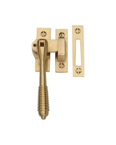 Heritage Brass Satin Brass Lockable Mortice & Hook Plate Reeded Casement Fastener