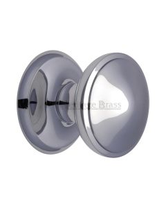 Heritage Brass Polished Chrome Round Centre Door Knob - 78mm