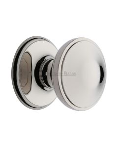 Heritage Brass Polished Nickel Finish Round Centre Door Knob - 78mm
