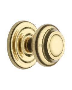 Heritage Brass Polished Brass Stepped Round Centre Door Knob - 76mm