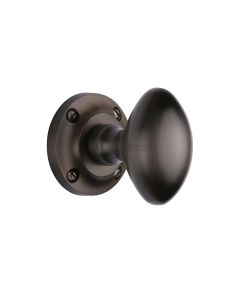 Heritage Brass Matt Bronze Suffolk Mortice Door Knob on Rose