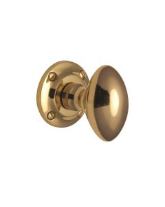 Heritage Brass Polished Brass Suffolk Mortice Door Knob on Rose