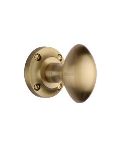 Heritage Brass Satin Brass Suffolk Mortice Door Knob on Rose