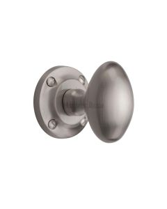 Heritage Brass Satin Nickel Suffolk Mortice Door Knob on Rose