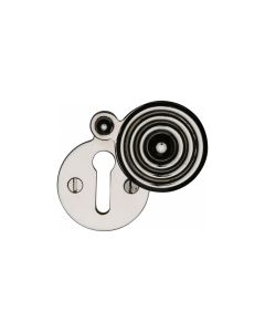 Polished Nickel Finish Standard Covered Key Escutcheon Reeded - V972