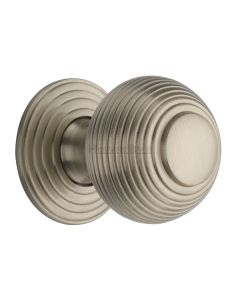 Heritage Brass Satin Nickel Reeded Cabinet Knob with Base 38mm