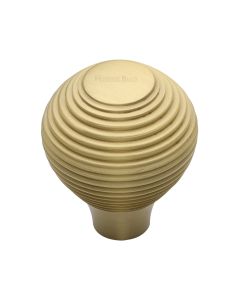 Heritage Brass Satin Brass Reeded Cabinet Knob 32mm