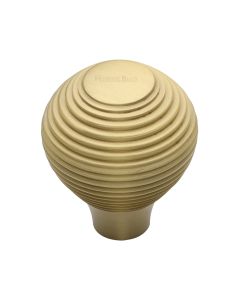 Heritage Brass Satin Brass Reeded Cabinet Knob 38mm