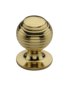 Heritage Brass Polished Brass Beehive Cabinet Knob 32mm