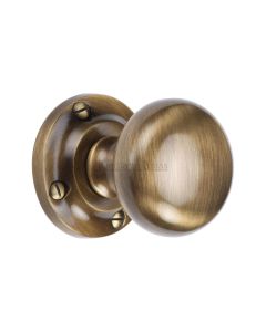 Heritage Brass Antique Brass Victoria Door Knob on Rose