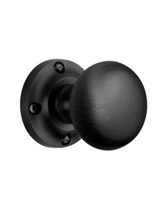 Heritage Brass Matt Black Victoria Door Knob on Rose