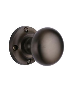 Heritage Brass Matt Bronze Victoria Door Knob on Rose