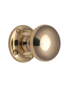 Heritage Brass Polished Brass Victoria Door Knob on Rose
