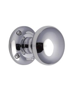 Heritage Brass Polished Chrome Victoria Door Knob on Rose