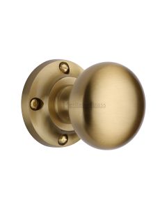 Heritage Brass Satin Brass Victoria Door Knob on Rose
