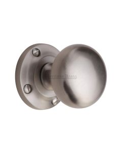 Heritage Brass Satin Nickel Victoria Door Knob on Rose