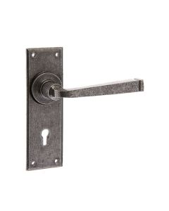 Frelan Valley forge lever lock set Patina pewter finish