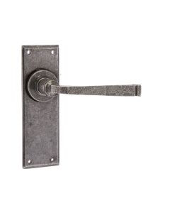 Frelan Valley Forge lever latch set Patina pewter finish