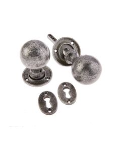Frelan 73x53mm Round mortice knob Patina pewter finish